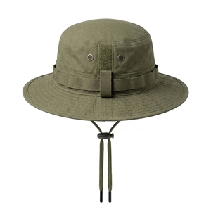Custom Ripstop Common Boonie Hat Front Panel Wide Brim Outdoor Sun Hat Adjustable Chin Strap <b>Hiking</b> Fishing Camping OEM UV - Product Image 3