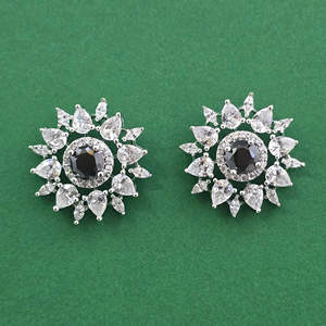 Kanhai Jewels Women's Classic Artificial Jewellery Cubic Zirconia <b>Earrings</b> with Rhodium Plating for Anniversary 443887 - Product Image 1