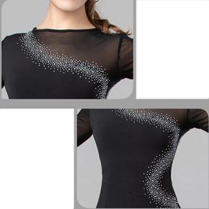 Robes évasées pour femmes, de qualité supérieure, très extensibles, très demandées, avec broderies en strass, pour spectacles sur scène. - Product Image 4