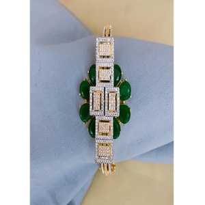 Alluring Premium Quality Gold Plated Golden Finish Bracelet for Women Girls AD Stones Zircon Royal <b>Charm</b> Bracelet For Women - Product Image 2