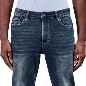 Jean en denim délavé coupe droite tendance, pantalon décontracté moderne, pantalon en coton confortable, jean durable à cinq poches, automne-été - Product Image 3