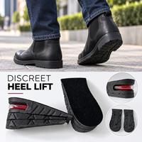 Semelles intérieures confortables en PVC noir OEM, rehausseurs de talon ajustables, demi-semelles amovibles à 3 couches pour augmenter la hauteur, pour hommes et femmes, chaussures de travail