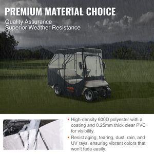 Contenitore per carretti da Golf in poliestere 600D a prova di polvere con finestra trasparente a 4 lati per 4 passeggeri coperture per auto Club universali per - Product Image 3