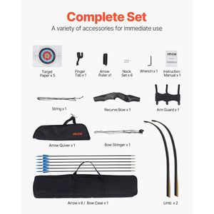 60in mano destra Takedown ricurve arco in legno con 50 libbre Kit freccia per la caccia e la pratica - Product Image 5