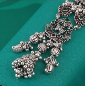 Juego de Joyería Nupcial Hecho a Mano, Diseño Radha Krishna, Plata 925, Estilo Étnico Tradicional Judío, Oxidado, Colección de Regalo - Product Image 3