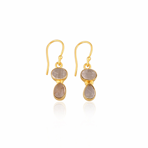 Natural Golden Rutile Brass Gold Plated <b>Hook</b> <b>Earrings</b> Handmade Gemstone Jewelry for Women - Product Image 1