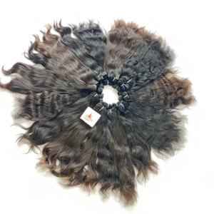 100% Temple Curly Bundle Indian Machine Double Trame Cuticule Aligné Tissage Traitement Aucun Extensions de Cheveux Humains Non Transformés - Product Image 1