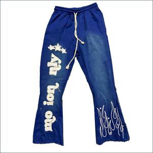 Low MOQ Men Plain Fleece Sweatpants Custom Embroidered Elastic Waist <b>Cuffed</b> <b>Joggers</b> Trousers - Product Image 1