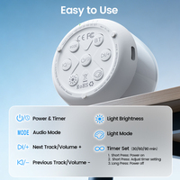 Machine à bruit blanc portable avec batterie rechargeable personnalisée 24H, 12 modes d'éclairage ambiant, veilleuse et 35 sons