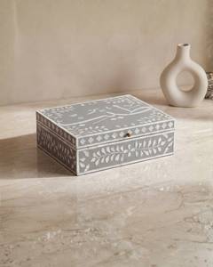Handcrafted Mother of Pearl Mosaic Inlay Jewelry Storage <b>Box</b> Decorative Design <b>Trinket</b> Keepsake Organizer Gift <b>Box</b> for Home Deco - Product Image 1