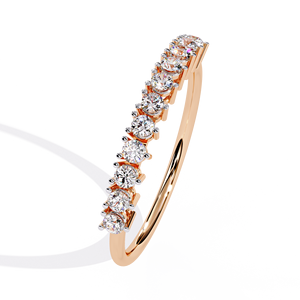 Women's Minimalist Stackable 18K Solid Gold Original Natural Round Diamond Cut Diamond Eternity Band Wedding <b>Ring</b> Set-Gift Party - Product Image 2