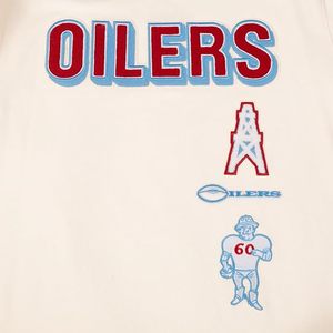 Camiseta Oilers Cream con Diseño de Mascota Bordada en Rojo y Azul, Material de Algodón, Clásica, de Manga Corta - Product Image 4