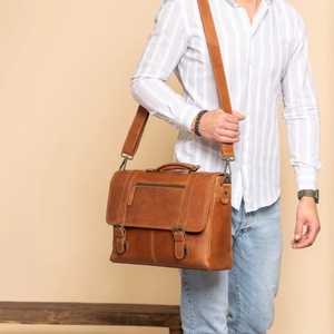 Luxury Professional Laptop Bag with Modern Buckle Style Secure <b>Storage</b> Compartments & Comfortable Carry Handles - Product Image 3