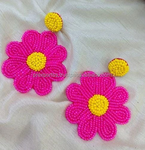 Boucles d'oreilles en forme de pastèque, broderie de perles de graines faites à la main, design de fruits colorés, bijoux, mode estivale, perles en gros, taille personnalisée - Product Image 4