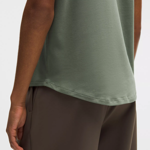 Camiseta de Verano Personalizada para Mujer, con Dobladillo Curvo, 100% Algodón, Informal, Transpirable, Jersey Sólido, Manga Larga, Cuello en V - Product Image 5