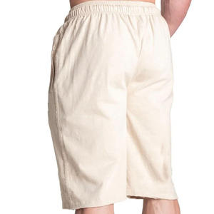 Shorts de jogging athlétiques pour hommes 100 % coton respirant à séchage rapide avec cordon de serrage, confortables, doux, décontractés, coupe ample, motif uni - Product Image 2