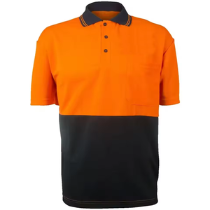 Camiseta Polo de Seguridad Amarilla de Alta Visibilidad para Hombre, Manga Corta, Secado Rápido, Ropa de Trabajo con Bolsillo, Diseño con Bloques de Color - Product Image 3