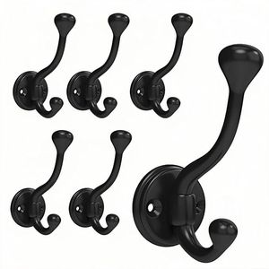 Set di 6 Ganci da Parete Resistenti per Appendere Cappotti e Oggetti - Product Image 1