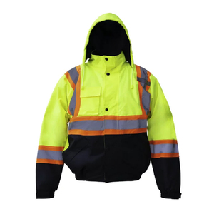 Custom Reflective <b>Jacket</b> High Visibility Waterproof Safety Workwear for Outdoor Construction <b>Workers</b> - Product Image 1