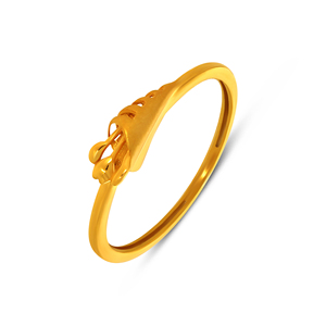 Bague en or jaune massif 9K pour femme, motif floral, inspirée des feuilles, bijoux fins minimalistes, bague tendance, fabrication en gros - Product Image 1
