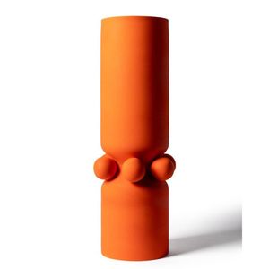 Vase en métal perlé fait main, finition brillante jaune, pot de fleurs de bureau, vase décoratif contemporain en fer pour salon et bureau - Product Image 2