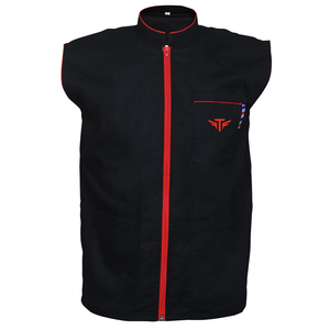 <b>Men's</b> <b>Black</b> Sleeveless <b>Vest</b> Red Zipper Front Pockets Stand Collar Casual Winter Outerwear Breathable Eco-Friendly Quick Dry - Product Image 1