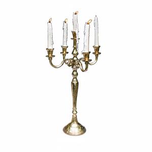 Centros de mesa modernos para boda, 5 brazos, candelabros decorativos de Metal dorado de alta calidad, candelabro hecho a mano, candelabro - Product Image 1