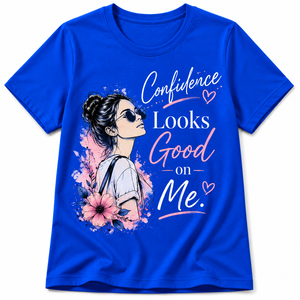 เสื้อยืดคอกลมแขนสั้นสีชมพูสำหรับผู้หญิง ระบายอากาศได้ดี พิมพ์ลายตัวอักษรด้วยเทคนิค Heat-Transfer คุณภาพสูง ทรงลำลอง ใส่สบาย 100% - Product Image 1