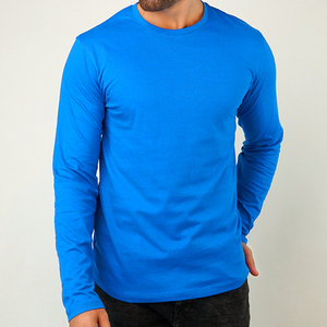 T-shirts pour hommes à manches longues, coupe slim, col rond, couleur verte, meilleure qualité, t-shirt uni à manches longues pour hommes - Product Image 4