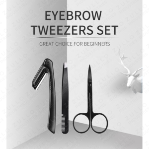 3 Piece Professional Stainless Steel Eyebrow Tools <b>Set</b> Slanted Tweezers <b>Razor</b> Comb Precision Grooming Beauty Kit - Product Image 5