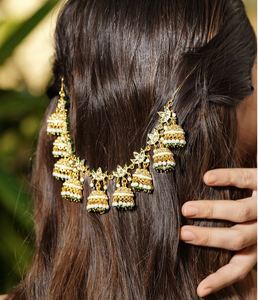 Elegante Cadena para el Cabello de Novia Chapada en Oro con Adornos de Perlas para Boda, Accesorio de Joyería para el Cabello de Mujer - Product Image 1