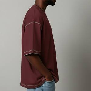 Camiseta Urbana de Algodón Grueso para Hombre, Corte Holgado, Precio de Fábrica, OEM, Proveedor Mayorista - Product Image 2