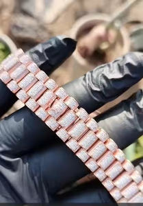 <b>Mens</b> Contemporary Luxury Quartz Timekeeper with Hand-Finished Moissanite Diamond Elements Wristwatch for Daily Luxury - Product Image 3