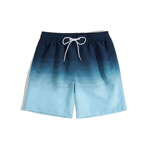 Short de bain dégradé rouge pour homme, séchage rapide, cordon de serrage, taille élastique, décontracté, 100 % polyester, longueur courte - Product Image 5