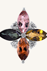 Colgante de turmalina multicolor y circonita cúbica en plata de ley 92.5 KLSP-50106 - Product Image 3