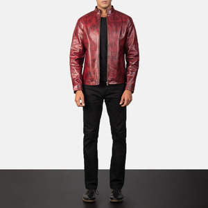 Nueva Llegada 2026, Oferta de Chaqueta de Cuero para Hombre de Primera Calidad, Personalizada, 100% Original, Chaqueta de Cuero de Cabra Roja Brillante y Pulida - Product Image 6