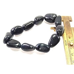 Crystal <b>bracelet</b> Black Agate Tumbled <b>Bracelet</b> <b>Beads</b> 8mm Stone Crystal Gemstone Fashion Jewelry <b>Men</b> and - Product Image 1