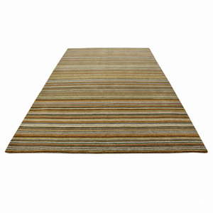 Tapis en laine mosaïque de galets organiques multicolores, jaune moutarde, bleu, beige, gris, écologique, antidérapant, tufté à la main, pour salon - Product Image 2