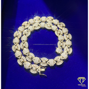 Collar de Plata de Ley 925 con Diamantes Cultivados en Laboratorio, Diseño Geométrico, Cadena Elegante, Joyería Premium Estilo Hip Hop para Hombres y Mujeres - Product Image 3