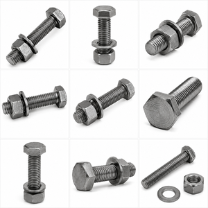 Perno hexagonal de acero aleado con acabado de zinc, rosca completa UNC de 1/8 y 1/4 de pulgada, sujetador para ensamblaje de motor - Product Image 3