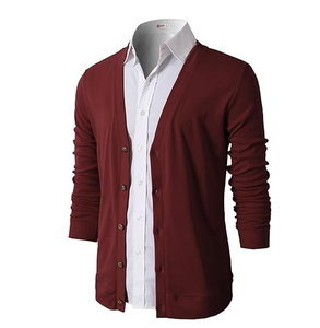 Suéter tipo cárdigan clásico de punto con botones para hombre - Product Image 4