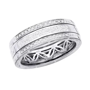 Bague de mariage unisexe EtherStar 1,05 ct en or vintage gravé avec filigrane, sertie d'un diamant taille baguette cultivé en laboratoire - Product Image 5