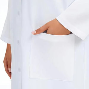 Batas de Trabajo Blancas para Mujer, Transpirables, de Poliéster y Algodón, para Uso Hospitalario, Laboratorio, Farmacia - Product Image 5