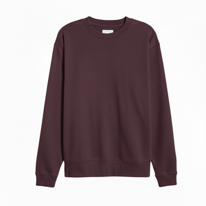 Sweat-shirt unisexe à col rond surdimensionné, couleur unie, tricoté, manches longues, décontracté, pour l'automne - Product Image 1
