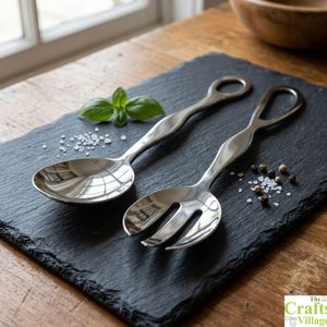 Ensemble de 2 pinces à griller en acier inoxydable (cuillère et fourchette) pour hôtels et restaurants - Product Image 1