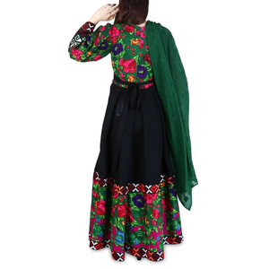 Lightweight Afghan Traditional Dress Dupatta Lining Handmade <b>Mirror</b> Work Kuchi Style Ethnic Bridal Afghan Kutchi Dresses - Product Image 3