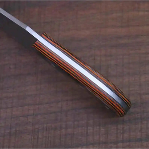 Cuchillo de Cocina Burraq OEM Hecho a Mano de Acero de Damasco de Grado Industrial, Cuchillo Multifuncional con Patrón de Gota de Lluvia, Funda de Cuero - Product Image 1