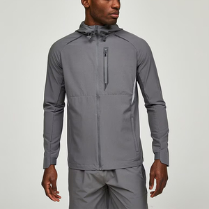 Veste de sport décontractée pour homme, coupe-vent légère à fermeture éclair, extensible, à capuche, pour activités de plein air et entraînement - Product Image 2