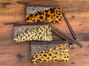 Vente chaude en cuir repoussé pochette portefeuille sac à main cheveux sur pochette en cuir élégant portefeuilles en cuir Unique pour les femmes - Product Image 3