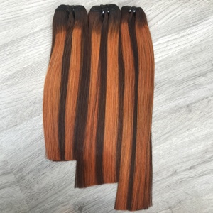 Venta al por mayor Kim K para Genius trama vietnamita HD 1Kg materia prima extensiones de cabello humano Piano Color hueso recto Super doble dibujo - Product Image 5